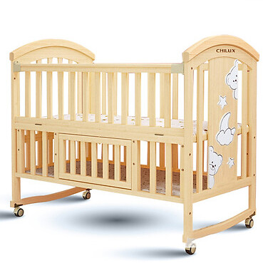 Nôi gỗ cho bé 6 chế độ Chilux Peace – Natural